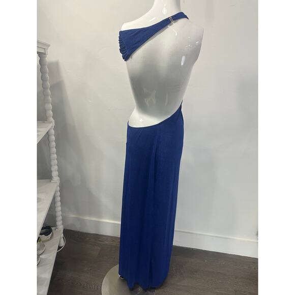 Baobab Noah One Shoulder Cut-Out Detail Maxi Evening Dress Navy Blue Size S - Picture 5 of 8